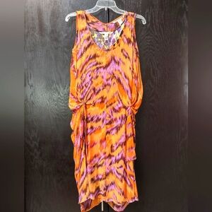 Gorgeous orange and purple silk Diane Von Furstenberg dress size 8